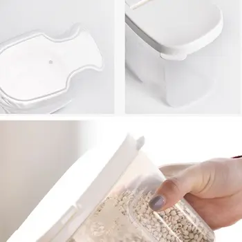 

Clear Plastic Kitchen Food Rice Bean Cereal Flour Grain Snacks Storage Box Container Box Sealed Case GXMA