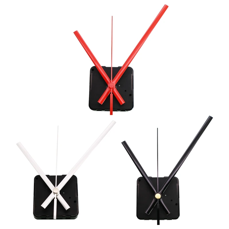 Quartz Wall Clock Movement Mechanism with Hands Battery Operated DIY Repair Tool Parts Replacement Kit Black/Red/Silver 2