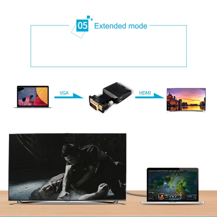 VGA в HDMI адаптер 1080P конвертер «Папа-мама» с 3,5 мм аудио вход