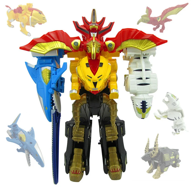 Экшн фигурки 5 в 1 детские рождественские подарки игрушки динозорды сборный робот