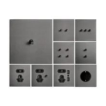 

Retro Gray Stainless Steel Panel 1-4 Gang 2 Way Toggle Switch Metal Texture Personality Switch for Home Improvement