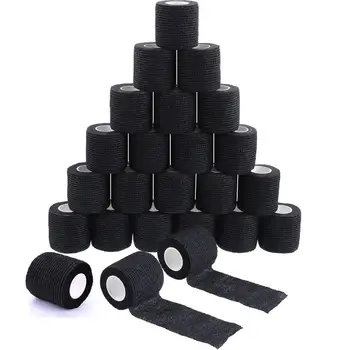 

48/24/12/6 Black Tattoo Grip Bandage Cover Wraps Tapes Nonwoven Waterproof Self Adhesive Finger Protection Tattoo Accessories