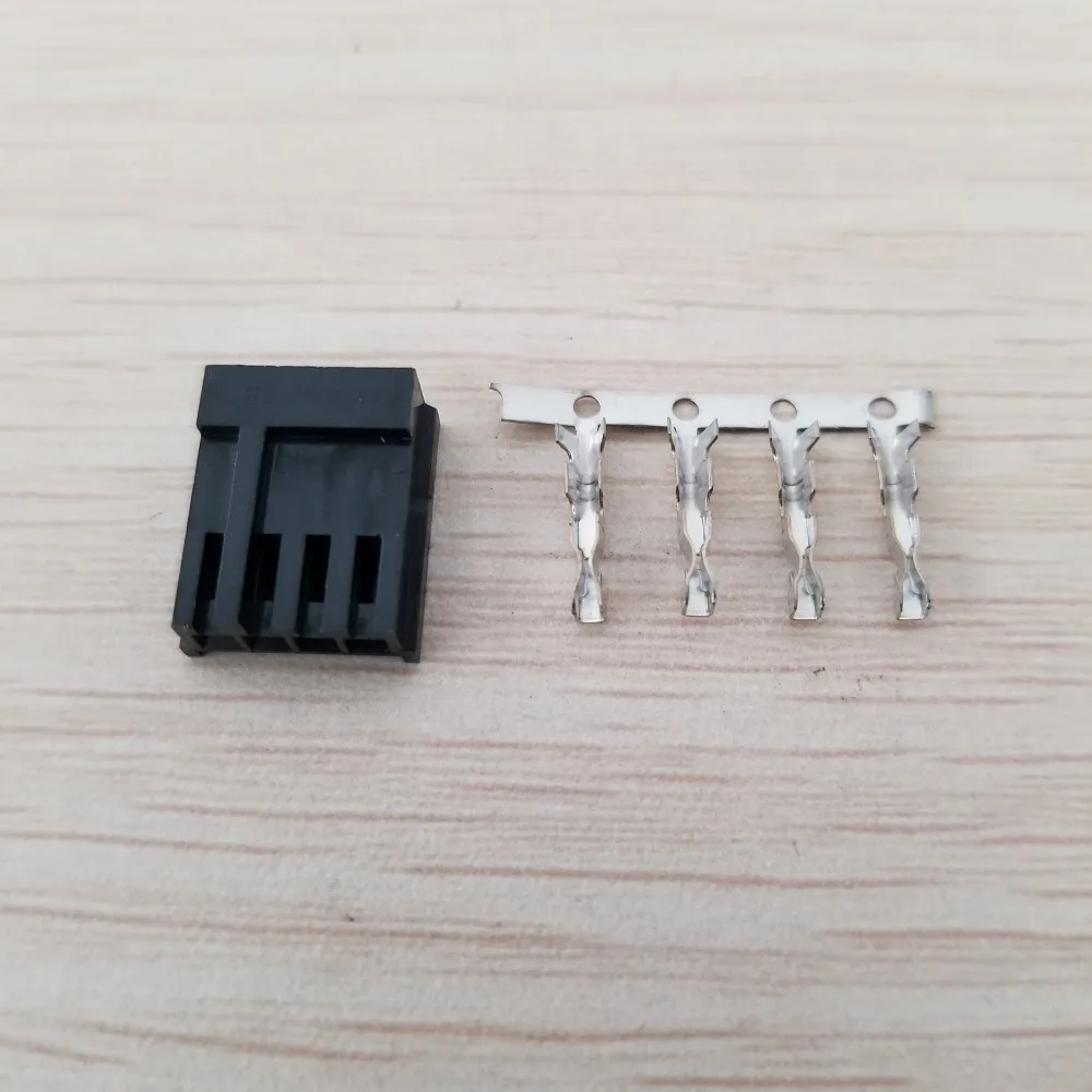 10 компл./лот маленький 4Pin Floppy Power черный пластиковый корпус и флоппи-коннектор с