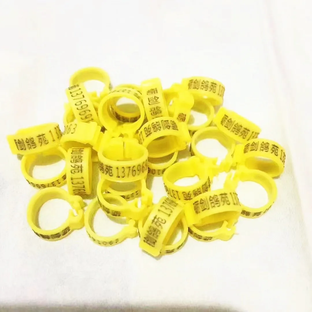 

100pieces Customized R16U R17U 2.7/3/4/4.5/5mm plastic colorful Bird clip ring Foot Rings Colorful Birds Acacia Canary