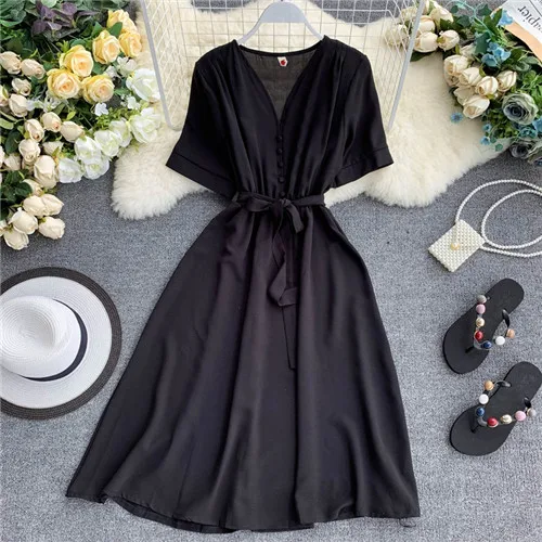 Модное весеннее новое летнее длинное платье миди с v-образным вырезом vestido de festa вечернее Бандажное женское повседневное элегантное платье с высокой талией Vestidos - Цвет: XH--449 Black