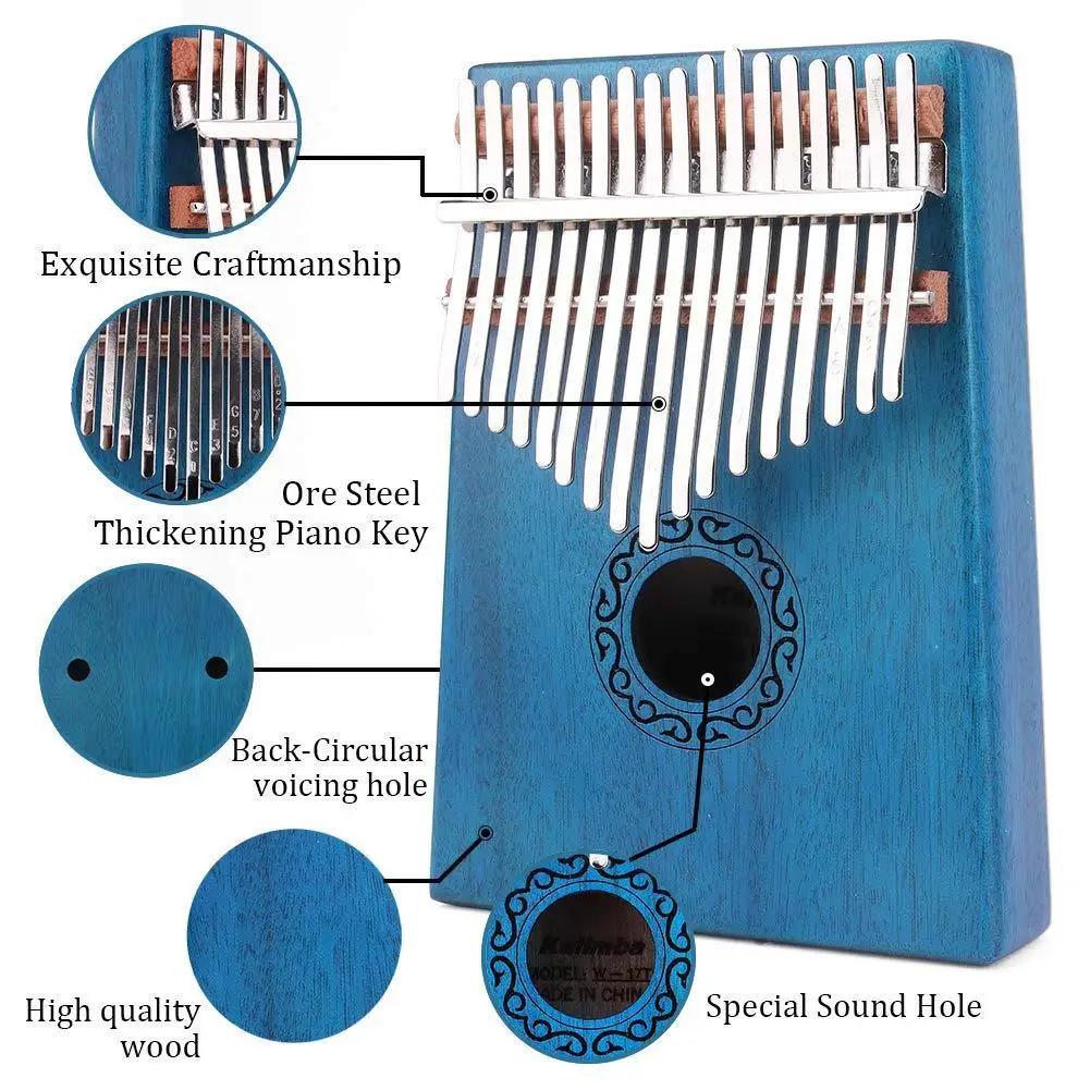 17 Keys Finger Thumb Pocket Piano Kalimba Mbira Thumb Piano Education Games Musical Instrument Great Gift