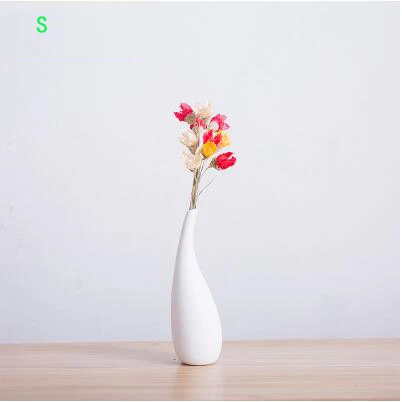 Nordic White Ceramic Vase Ornaments Flower Arrangement Dried Flower Home Livingroom Office Table Furnishings Decoration Crafts - Цвет: style8-S