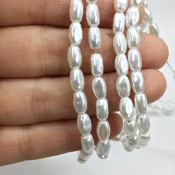 

Eruifa 40pcs 4*8mm Popular High quality Irregularity Plastic Pearl Beads Charms Pendant Jewelry DIY Earring Necklace