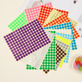 

5 Sheet 10mm/19mm Coloured Dot Stickers Round Spot Sealing Stiker Paper Labels Adhesive Package Label Stationery Sticker