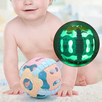 

Soft Rubber Electric Music Light Rattle Molar Teether Baby Early Educational Toys For Kids Hand Grasping Ball Games Gifts