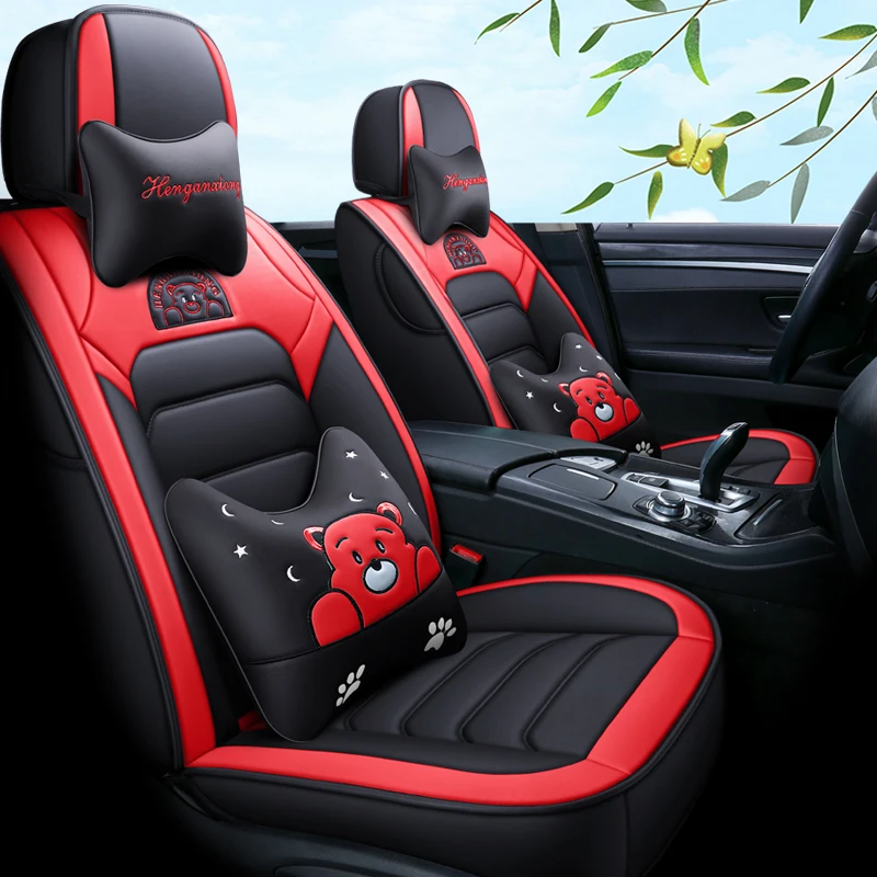 Full Coverage Eco-leather auto seats covers PU Leather Car Seat Covers for Kia morning picanto rio cerato soul seed optima sting