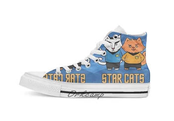 

Star Cats Custom Casual High Top lace-up Canvas shoes sneakers Drop shipping