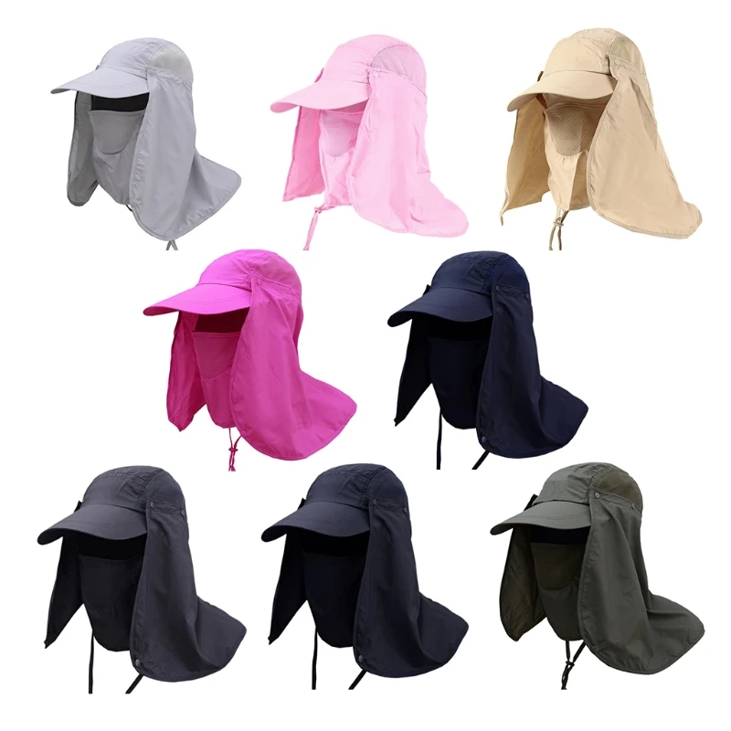Fishing Hiking Hat Outdoor Sports UV Sun Protection Neck Face Flap Cap Wide Brim