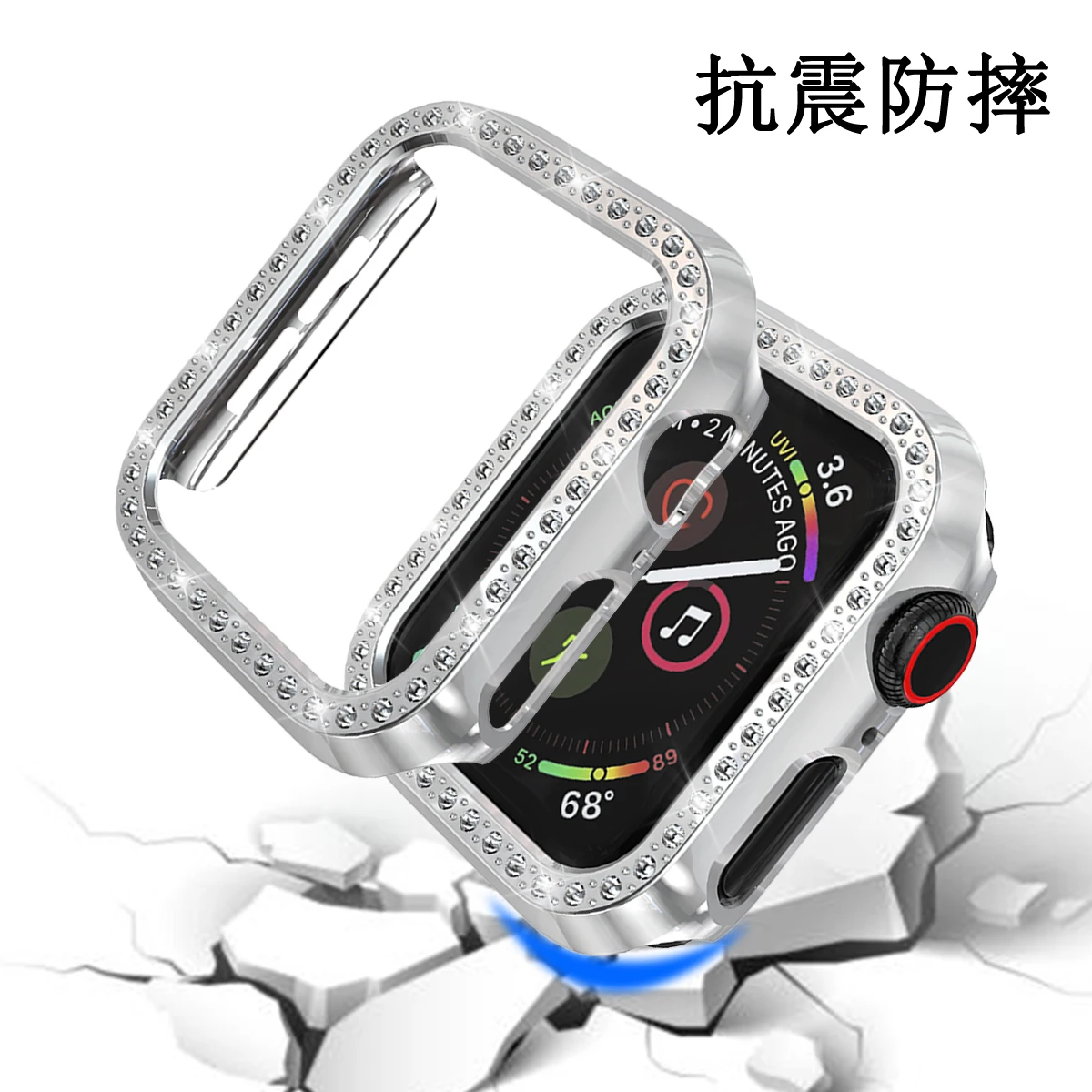 Чехол из поликарбоната для apple watch Series 5, 4, 44 мм, 40 мм, алмазная оболочка, защитный чехол для iWatch 40, 44 мм, бампер, рамка, аксессуары для ремешка
