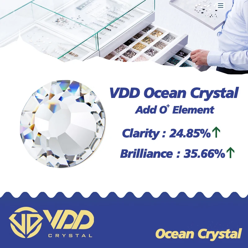 VDD 1440Pcs 125 Sun Shine Golden Bottom Glass Crystal Rhinestones Gold Flatback Strass Stone Nail Art Accessories DIY Decoration