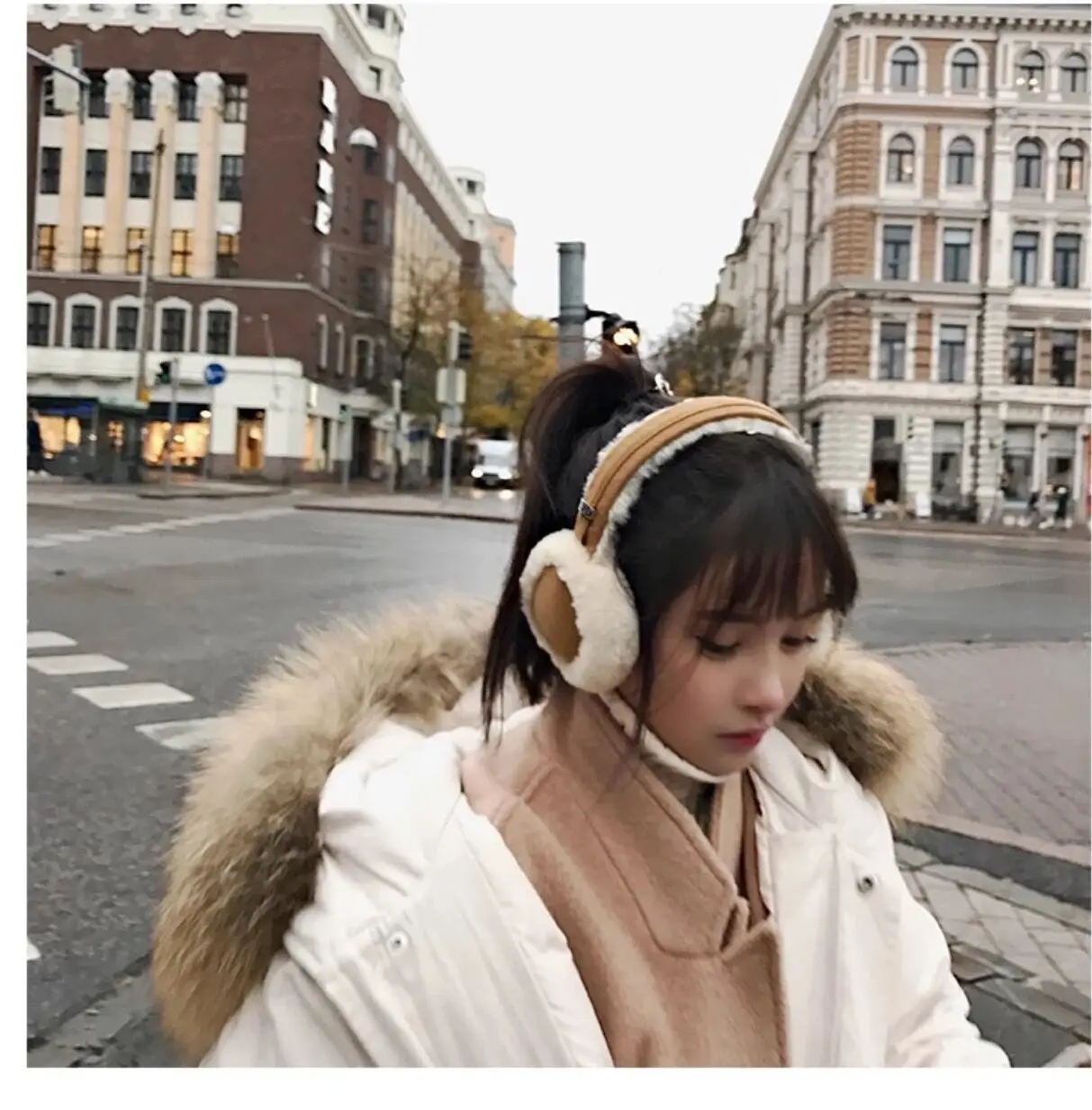 Скидка сезон распродажа Южная Корея Dongdaemun средней длины пуховик женский толстый большой меховой воротник свободный и большой размер Slimm