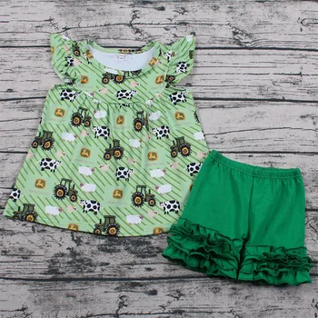 

2020 Newborn clothing sets summer baby clothes for boys & girls milk cow farm tractor baby sets 0-16Y baby child clothes 2PCS