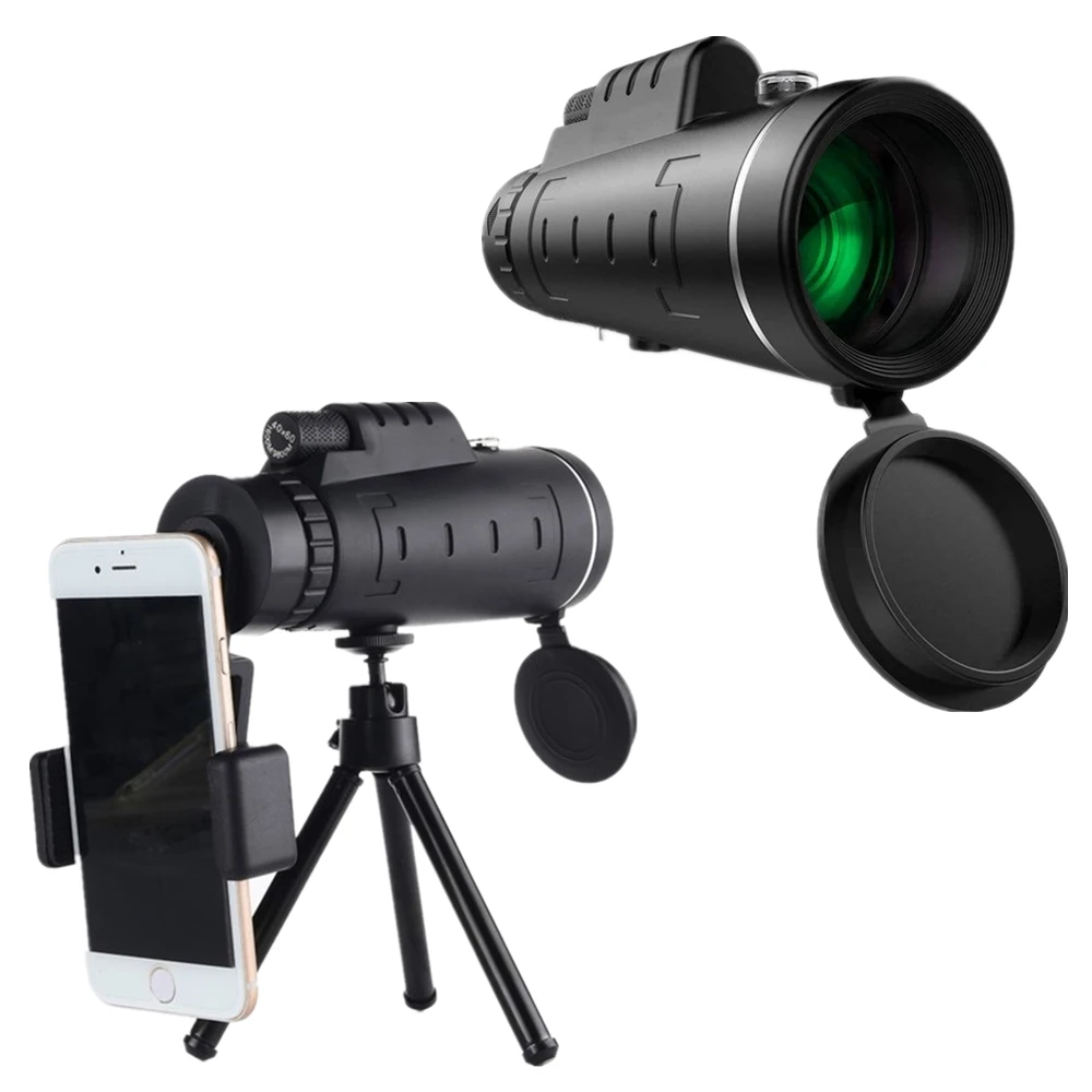 FIRECLUB 40X60 Outdoor Monocular With Tripod Phone Holder Low Light Night Vision HD High Power Spotting Telescope Compass | Инструменты