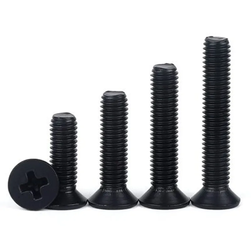 M1.6/M2/M3/M4/M5 304 Нержавеющая сталь Черный Крест потайная машина винт плоский зуб болт