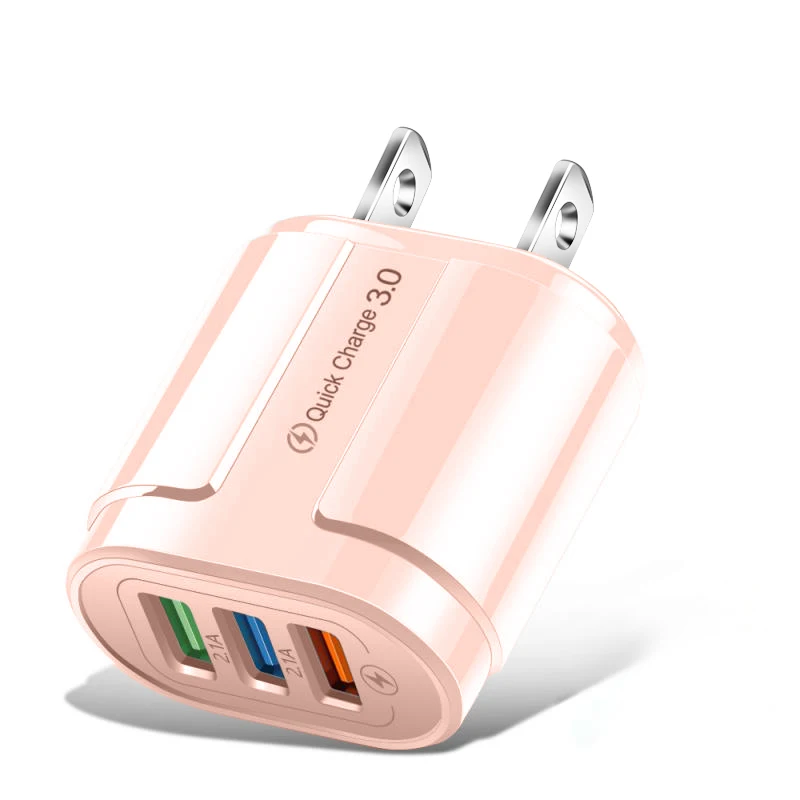 3A 18W USB Charger Quick Charger 3.0 For Xiaomi Huawei Samsung 3 Ports Universal Wall Mobile Phone Adapter Fast Charging Charger 65 watt usb c charger Chargers