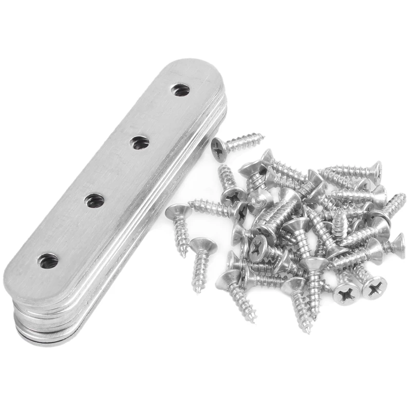 

10 Pcs Stainless Steel Flat Straight Brace Brackets Mending Plates Repair Fixing Bracket