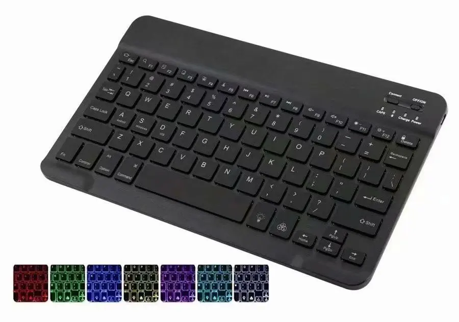 Чехол для Samsung Galaxy Tab A 10,1 T510 T515 планшет клавиатура ткань с 7 Подсветкой Bluetooth клавиатура чехол+ ручка+ пленка