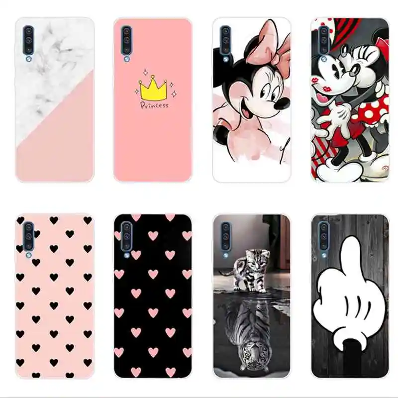 

For Samsung Galaxy A50 A30 Case Slim Cat Girl Women Back Cover Protector Soft Silicon For Samsung S10 E Plus + A20 A7 2018