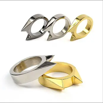 

By DHL 200pcs Cat Ear Self Defence Finger Ring Pendant Keychain Multifunction Outdoor Survival Tool Tactical Self Defense