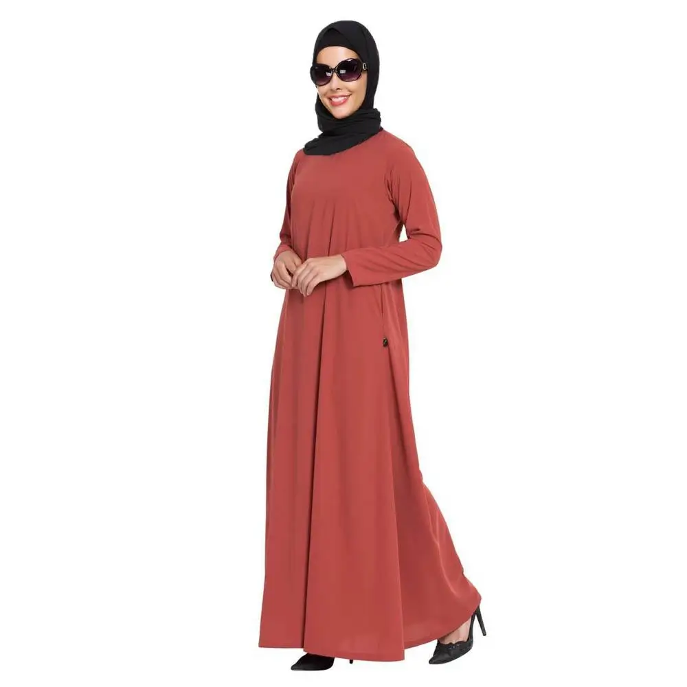 Дубай abaya женское мусульманское длинное платье для девочки Исламская, молитвенная кафтан свободный длинный халат платье арабское Повседневное платье Карманы длинный рукав осень