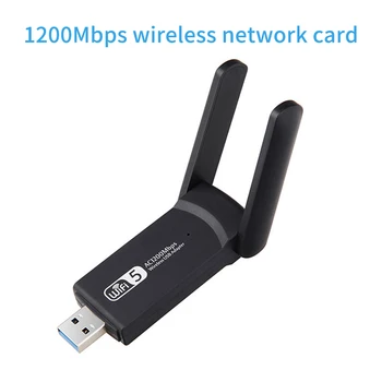 

1200M Laptop Network Card For PC Dual Band Mini 2.4Ghz 5.8Ghz USB 3.0 Dongle With Antenna Stable Signal Fast Speed Wifi Adapter