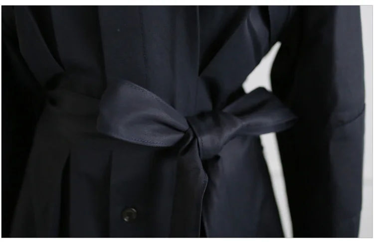 Новая мода осень Повседневный двубортный простой классический длинный плащ с поясом шикарная Женская ветровка