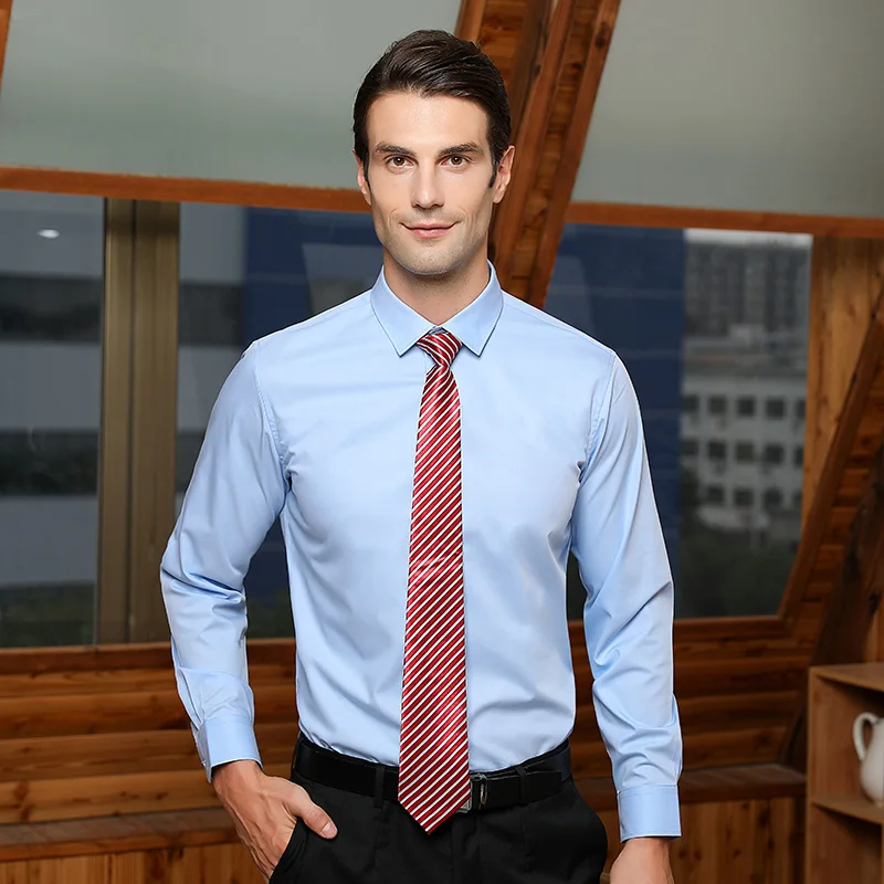 Men's Easy Care Solid Bamboo Fiber Dress Shirts Comfortable Soft Long Sleeve Elastic Non Iron Male Regular-fit Formal Tops Shirt Men's Easy Care Solid Bamboo Fiber Dress Shirts Comfortable Soft Long Sleeve Elastic Non Iron Male Regular-fit Formal Tops Shirt