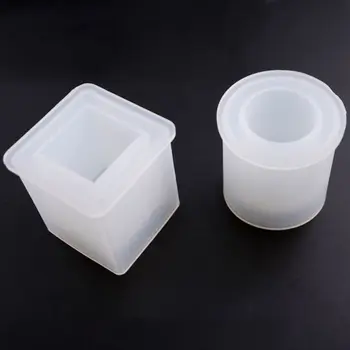 

DIY Crystal Epoxy Mold Square Cylindrical High Mirror Pen Small Flower Pot Silicone Molds