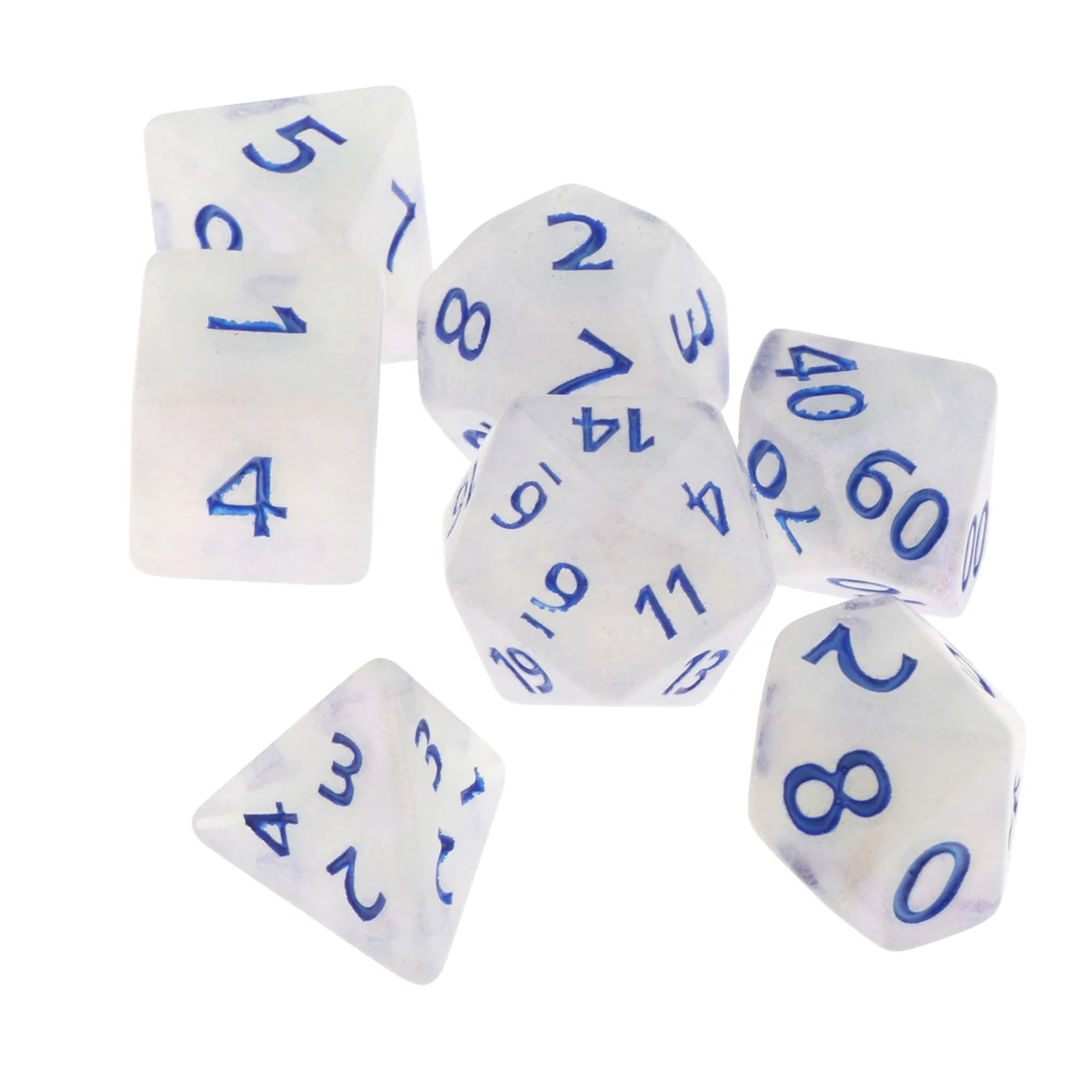 7Pc Multi-sided Dices Set D4-D20 MTG DND RPG Board Game Dice for D&D Roleplaying Party Casino Table Game Toy