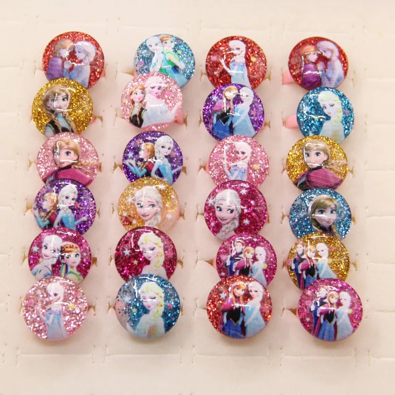 Frozen-12pcs 12 шт./лот, вечерние кольца с героями мультфильма «Холодное сердце», Изысканные детские кольца с Микки и Софией, вечерние подарочные наборы, подарок на день рождения, Детские вечерние принадлежности - Цвет: Frozen-12pcs