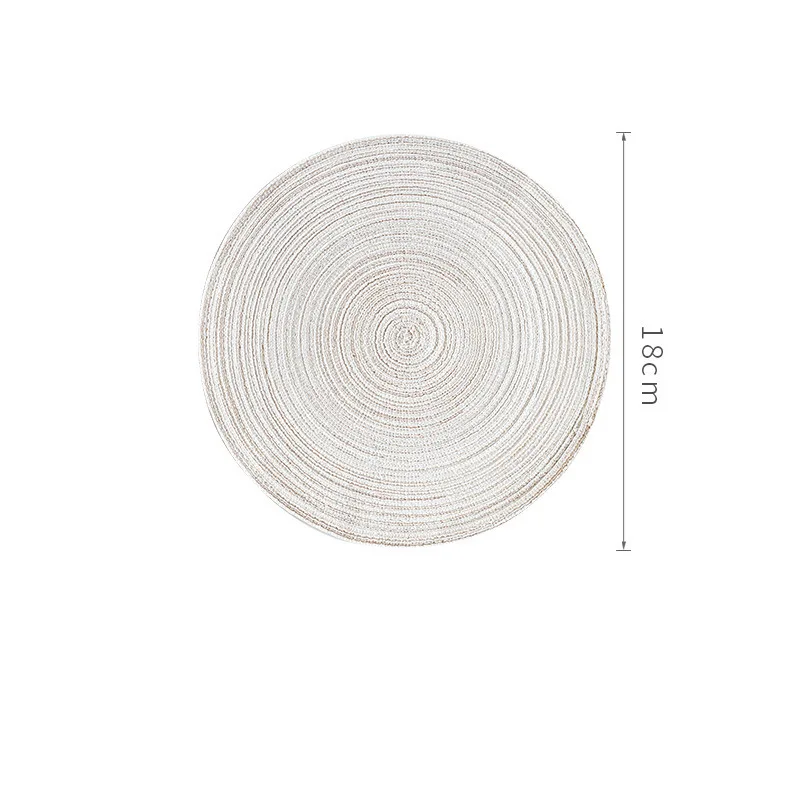 Beige S Круглый дизайн стол рами изоляционный коврик Твердые салфетки льняной нескользящий Настольный коврик для кухни, принадлежности украшения дома коврик - Цвет: Beige S