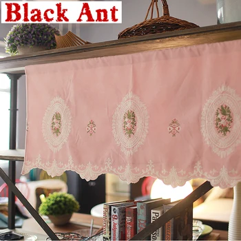 

Nordic Retro Velvet Pink Valance Floral Pattern Half Curtain for Small Window Door Curtain Coffee Partition Blinds DL-JD018#40