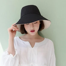 Одноцветная Двусторонняя шапка-ведро, шапка рыбака, хлопковая шапка для путешествий, Повседневная Кепка от солнца, головные уборы для мужчин и женщин, Прямая поставка