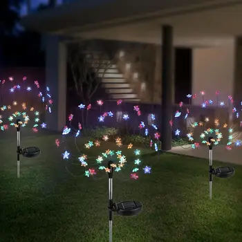 

Star Fairy Bouquet Dandelion Lights Star Firework String Light Star Solar Fairy Light Creative Warm White/White 60LEDs New Year