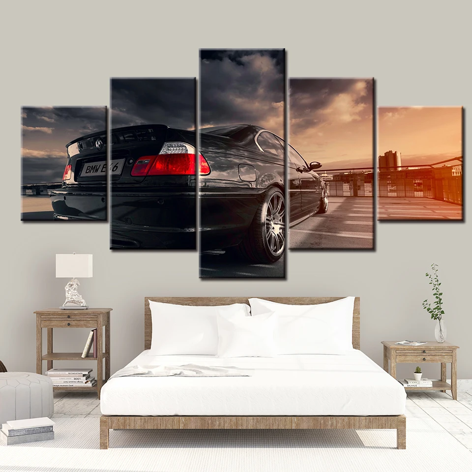 5 панель BMW E46 Спортивная картина автомобиля домашний декор для гостиной картина стены искусства холст Современная Модульная картина