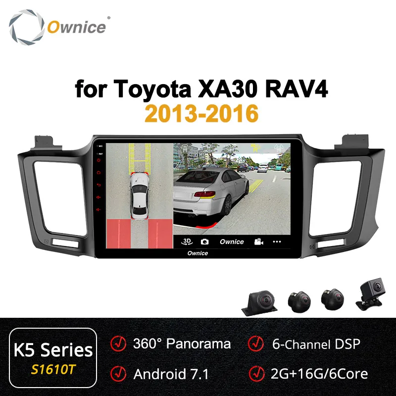 S1610 K5 Ownice Octa Core Android9.0 автомобиля 2din радио плеер gps для Toyota RAV4 2013 k3 k5 k6 4 г пусть 360 панорама DSP SPDIF - Color: S1610 K5