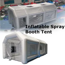 Portable Oxford Cloth Inflatable Tent Workstation Spray Booth Paint Enclosure Filter System With 110V 2x Blower