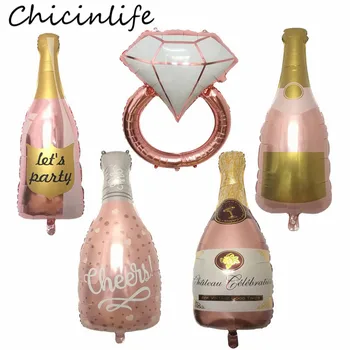 

Chicinlife 1Pcs Bottle Beer Cup Diamond Ring Foil Balloon Birthday Party Wedding Bridal Shower Engagement Valentine's Day Decor