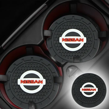 

2pcs Car Cup Holder Mat Silicagel water Coaster Decoration For Nissans Nismo X-trail Almera Qashqai Tiida Teana