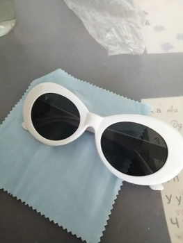 2019 goggle Kurt Cobain glasses oval sunglasses ladies trendy 2018 hot Vintage retro sunglasses Women's white black eyewear UV 10