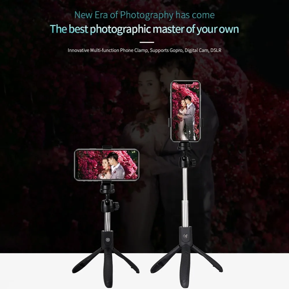 

Mini Foldable Selfie Stick with Rear Mirror Tripod Monopod Bluetooth Remote for iPhone 7 8 X for Xiaomi for Gopro Camera