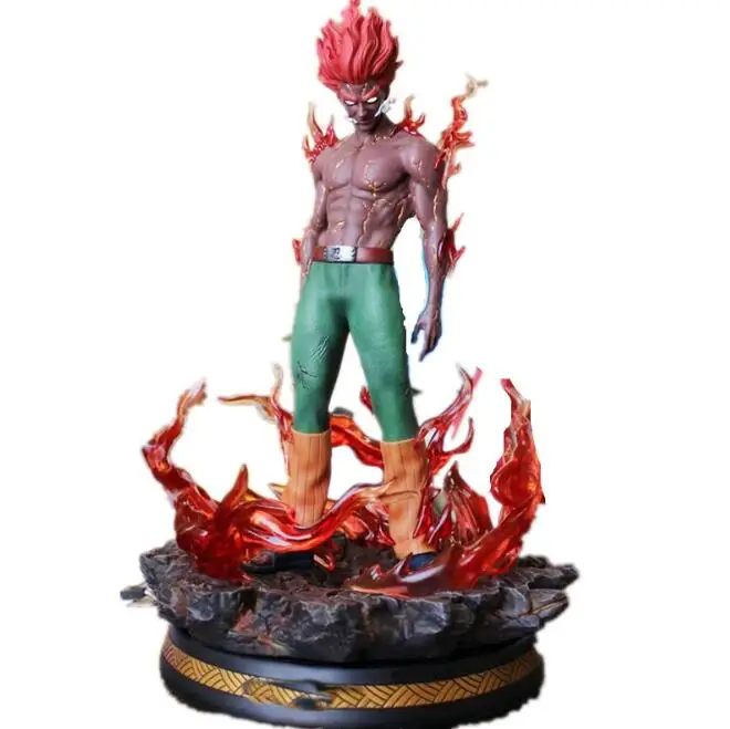 

Anime Naruto Statue Might Guy Bust Night Kay Full Size Portrait with LED Light GK Action Collectible Model PVC Action Figure Toy