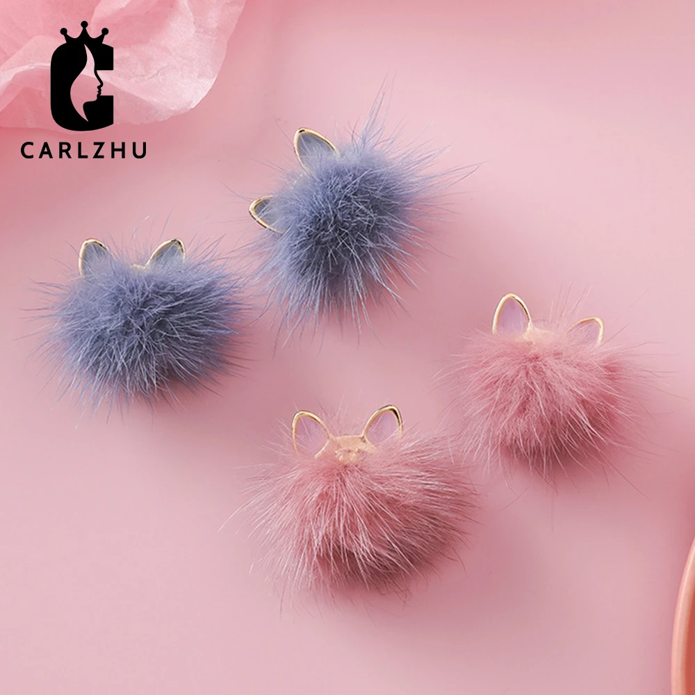 Doux Hiver Glacure Chat Oreille Pompon Fourrure Boule Boucles D Oreilles Pour Les Filles Belle Mignon Rose Bleu Boucle D Oreille Femmes Cadeau Saint Valentin Aliexpress