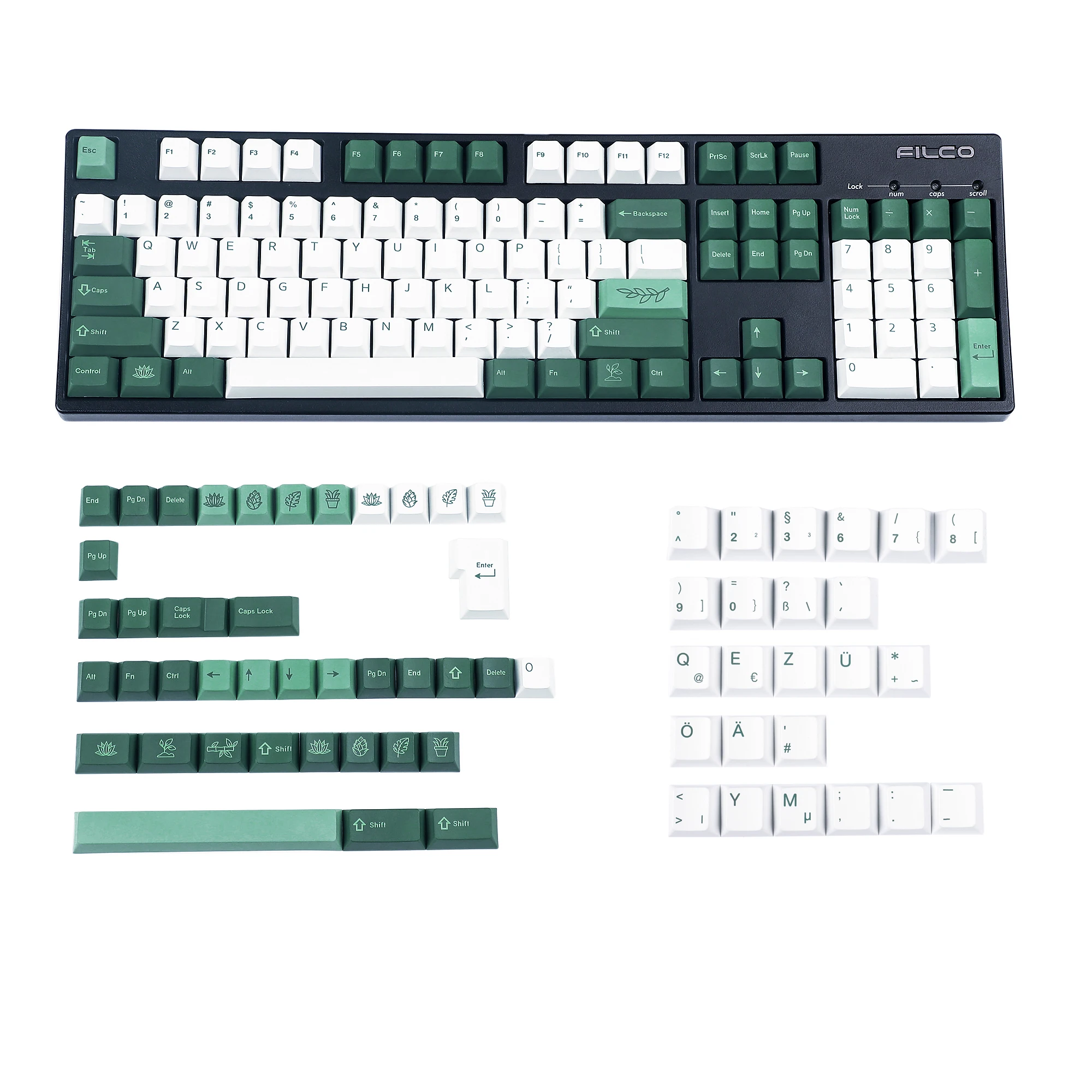 Iso Botânico Dye Sub Keycaps Grupo Pbt Grosso Perfil Cereja Alemão Francês Italiano Espanha Reino Unido Qwertz Azerty Teclado mx