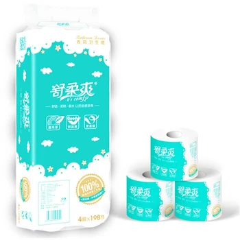 

1 Roll 10x10.5cm Four 4 Layer Toilet Tissue Home Bath Toilet Roll Paper Soft Toilet Paper Skin-friendly Paper Towels